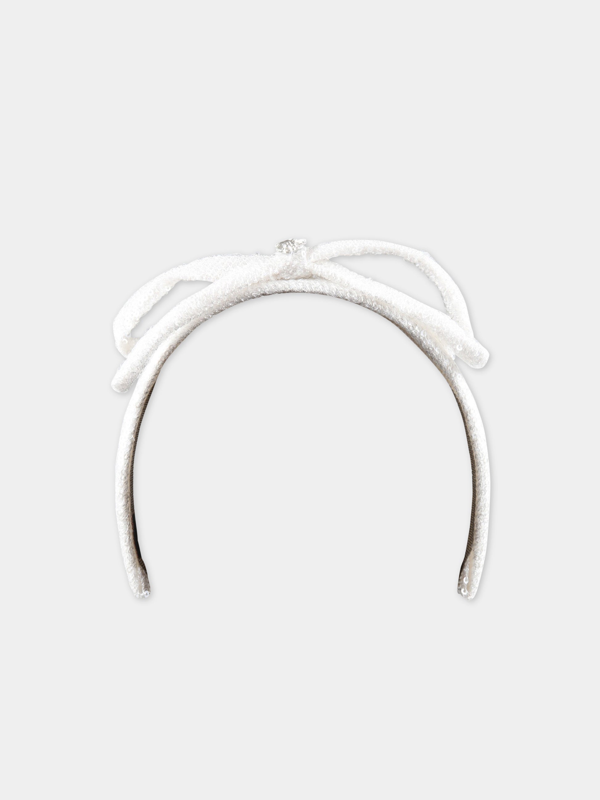 Cerchietto avorio per bambina con paillettes,Monnalisa,79A005 1950 0001