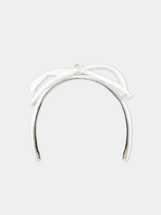 Cerchietto avorio per bambina con paillettes,Monnalisa,79A005 1950 0001