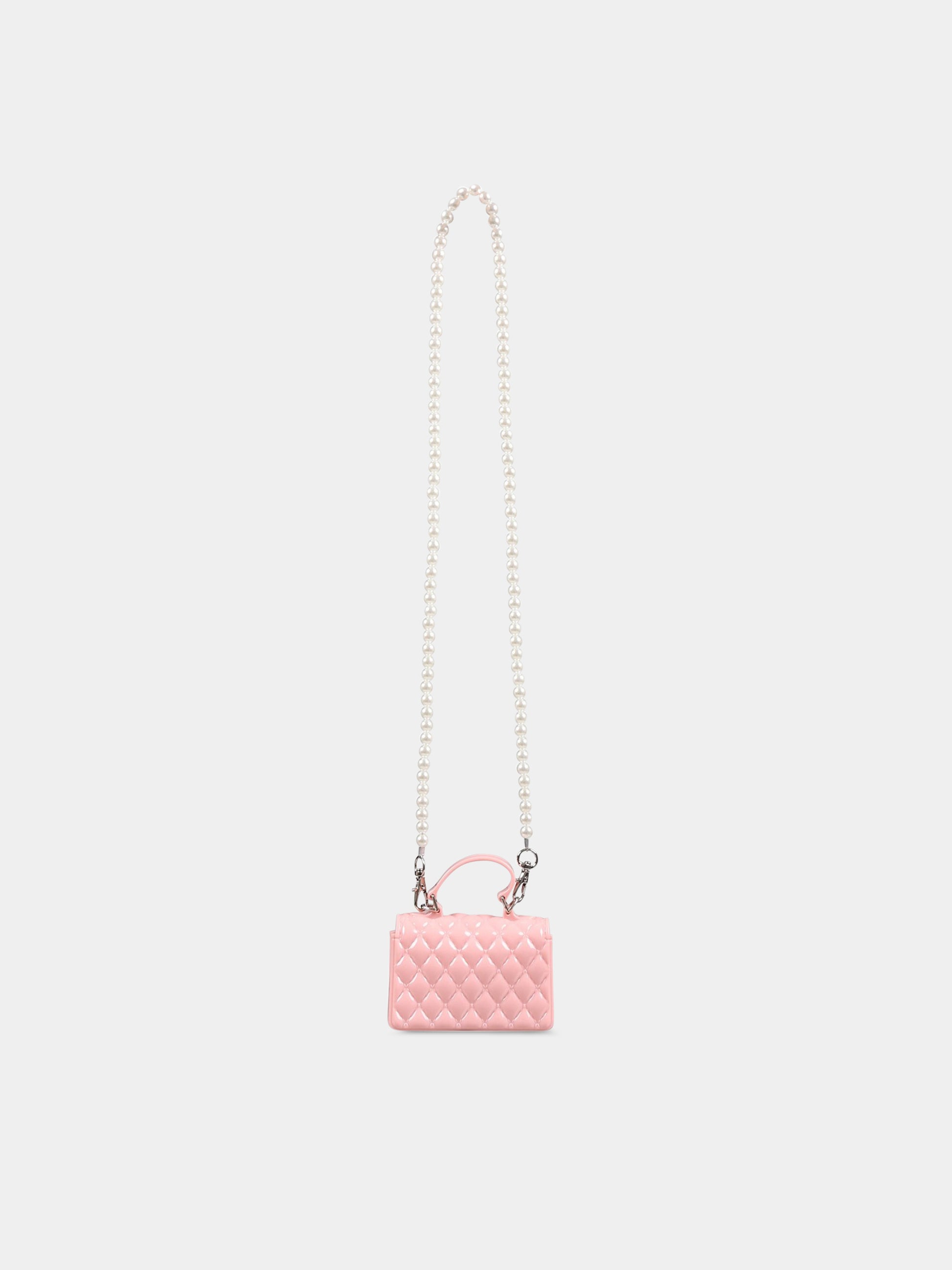 Mini-borsa rosa per bambina con strass,Monnalisa,77A000 1077 0092