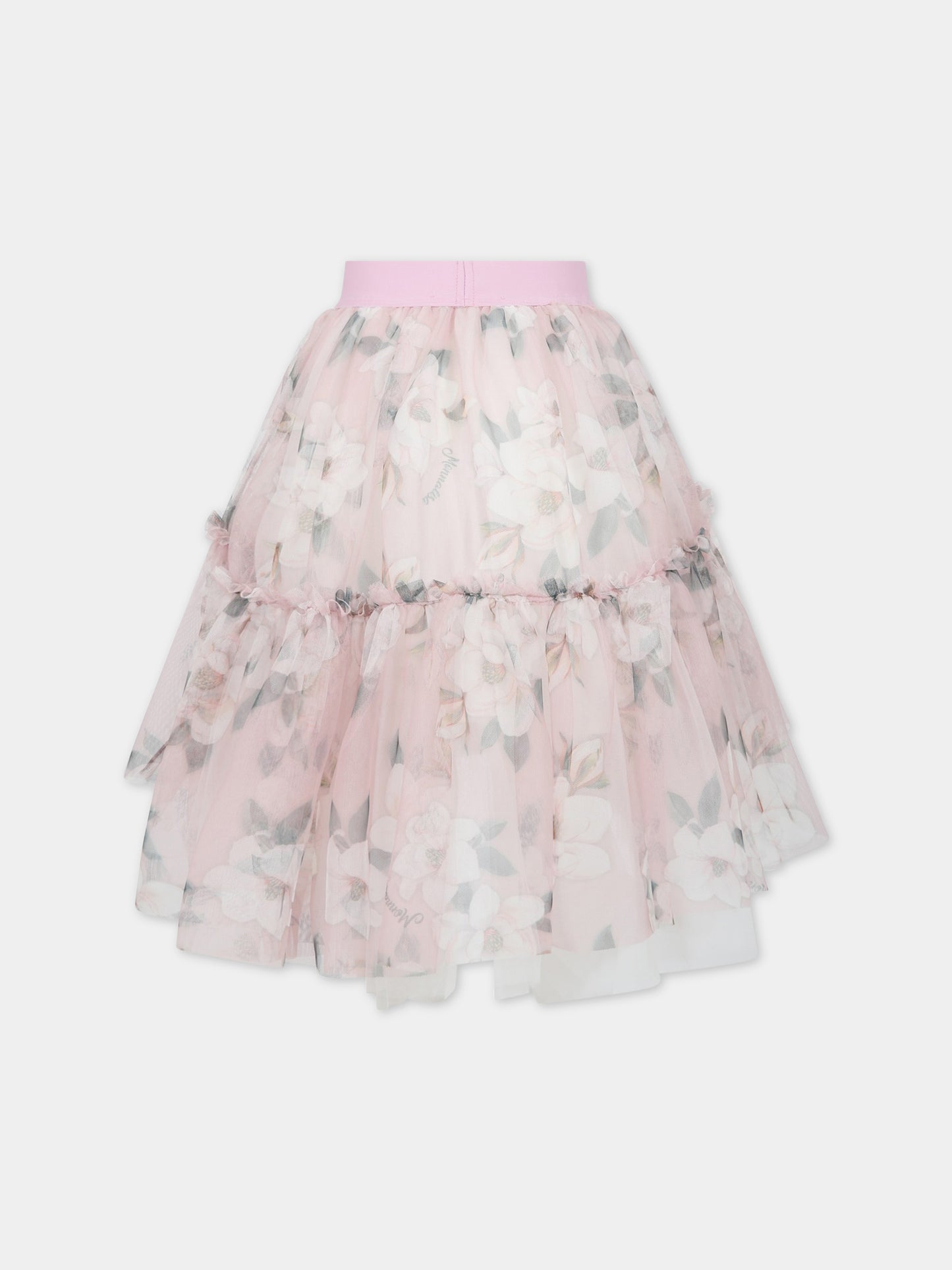 Gonna multicolor per neonata con fiori,Monnalisa,71A701 1651 0066