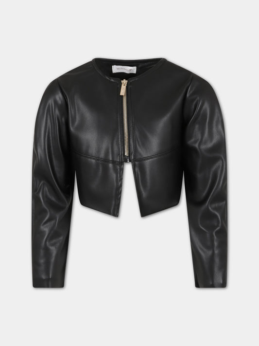 Giacca nera per bambina,Monnalisa,71A102 1404 0050