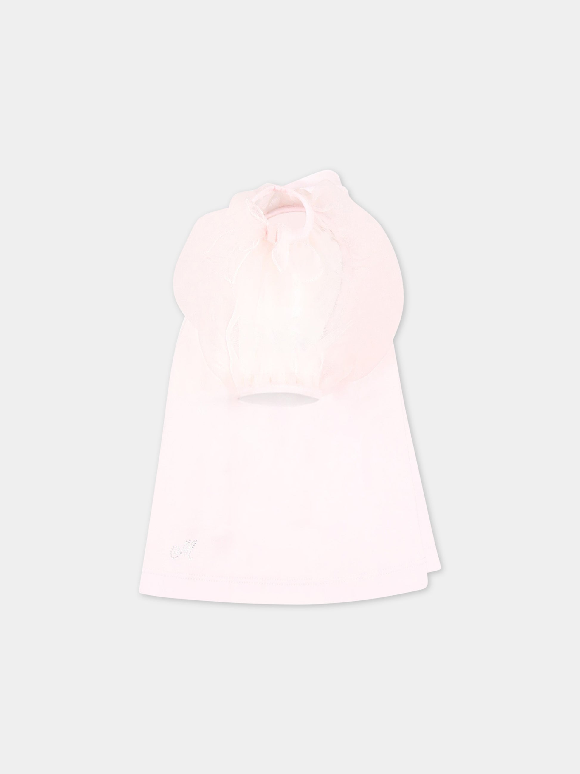 T-shirt rosa per bambina con logo,Monnalisa,71A303 1206 0091