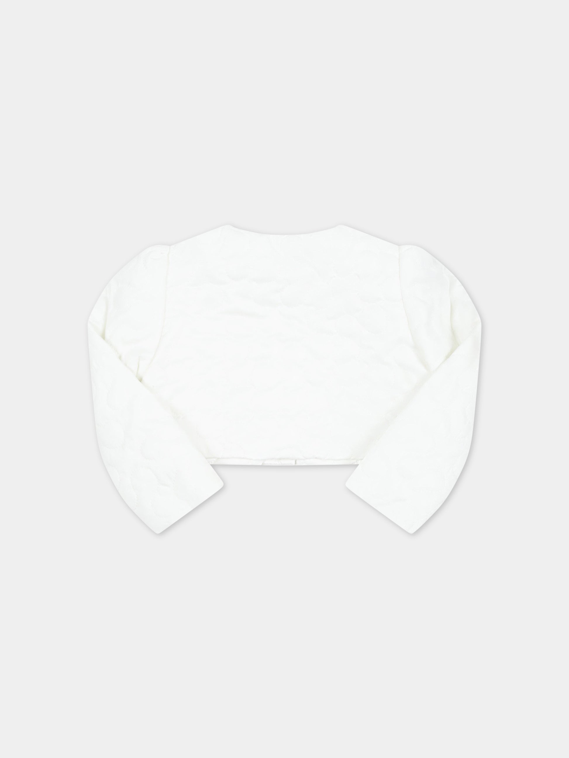 Piumino bianco per neonata con patch logato,Monnalisa,73A101 1408 0001