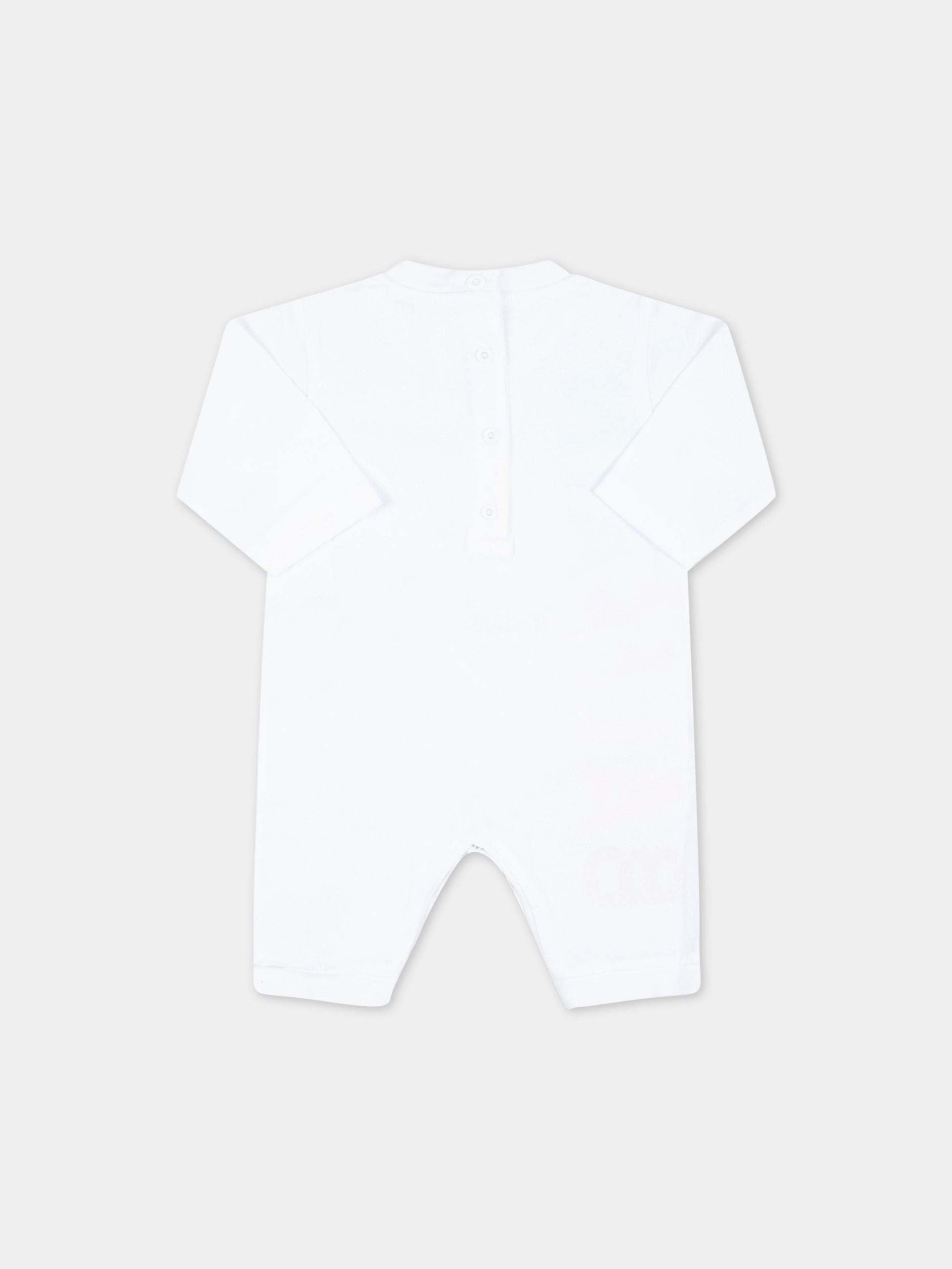 Tutina bianca per neonati con logo colorato,Balmain Kids,BSA500 Z0001 100