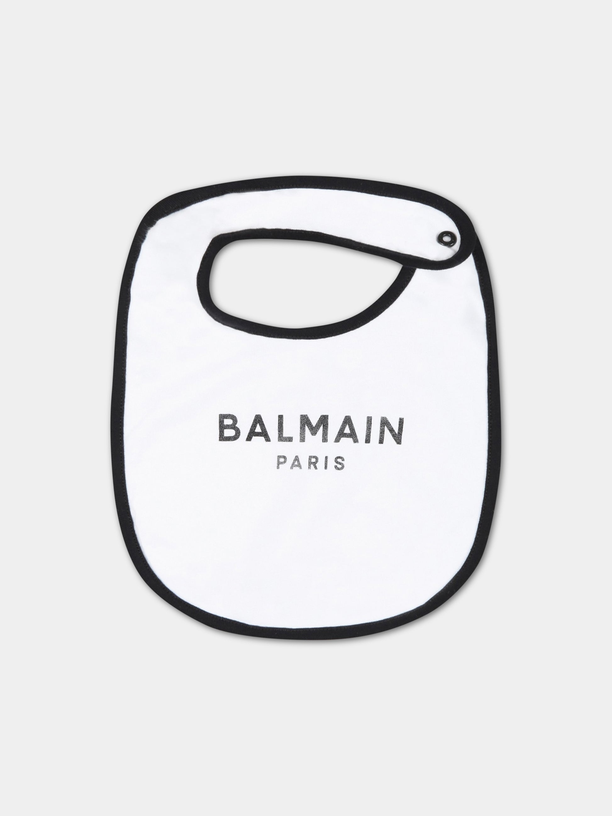 Set bianco e nero per neonato con logo nero,Balmain Kids,BSB539 Z0057 100NE