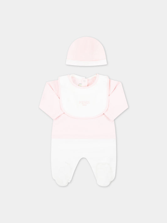 Set multicolor per neonata con logo bianco,Fendi Kids,BUK096 8RA F0C11