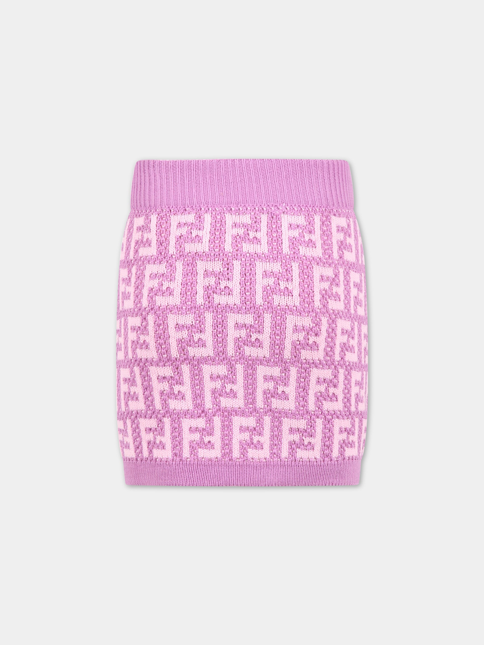 Gonna viola per bambina con FF,Fendi Kids,JFG117 AMJF F10WJ