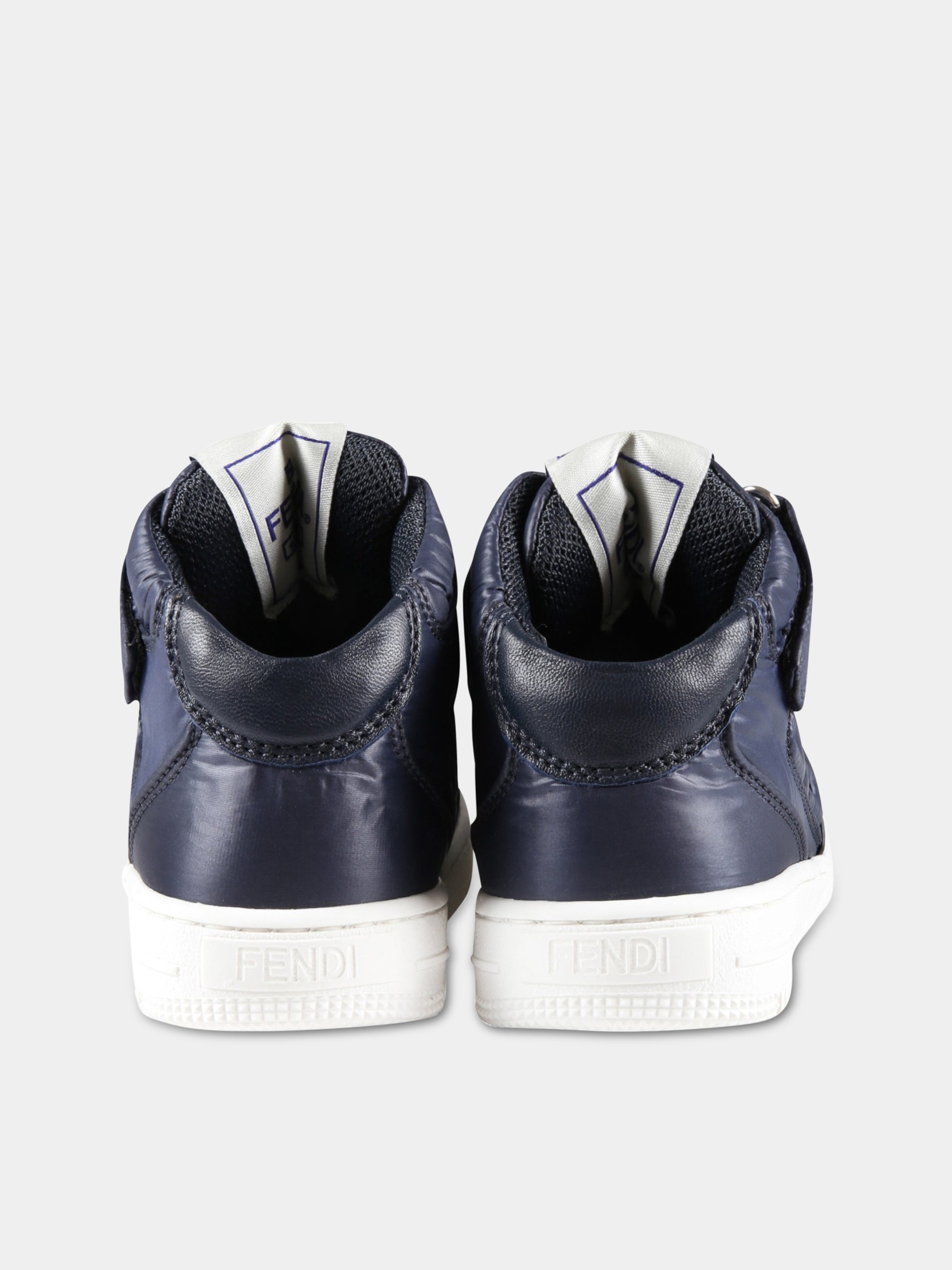 Sneakers blu per bambino con logo,Fendi Kids,JMR430 ALJG F1JGR