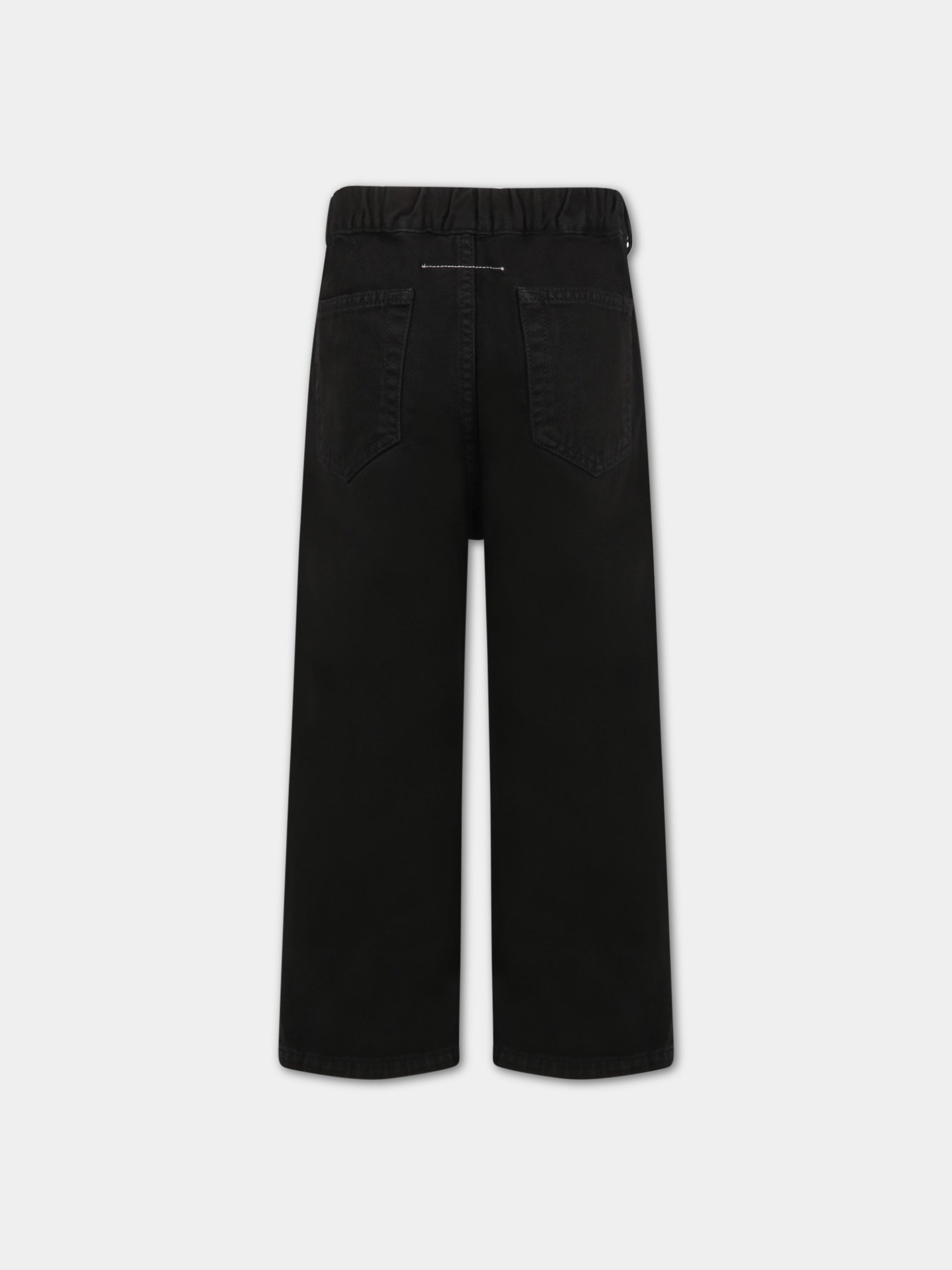 Jeans nero per bambino con patch logato,Mm6 Maison Margiela,M60053 MM016 M6900