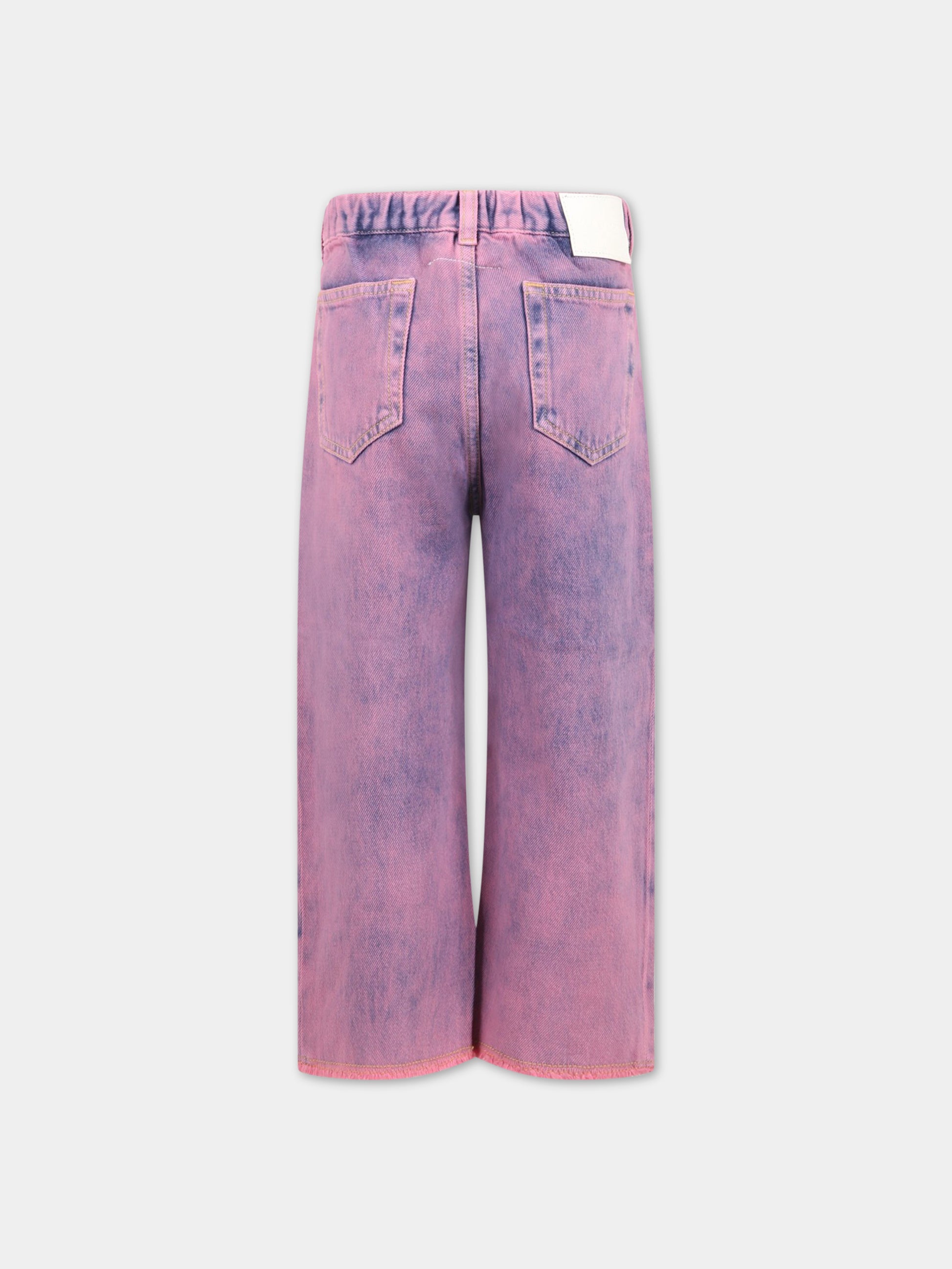 Jeans viola per bambina con patch logato,Mm6 Maison Margiela,M60091 MM00H M6303