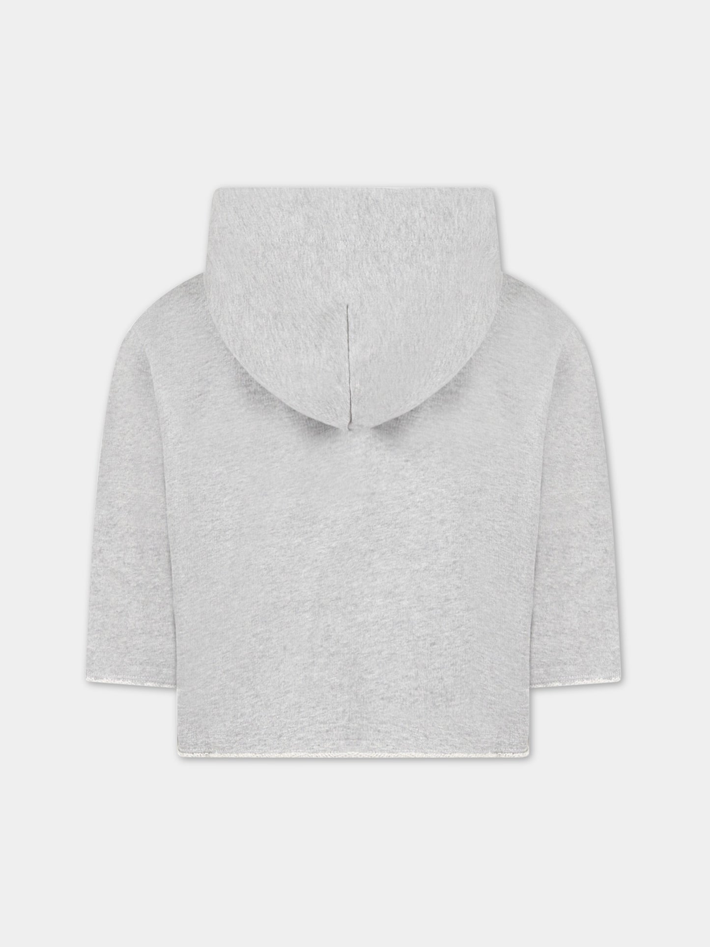 Felpa grigia per bambina con logo fucsia,Mm6 Maison Margiela,M60323 MM069 M6C14