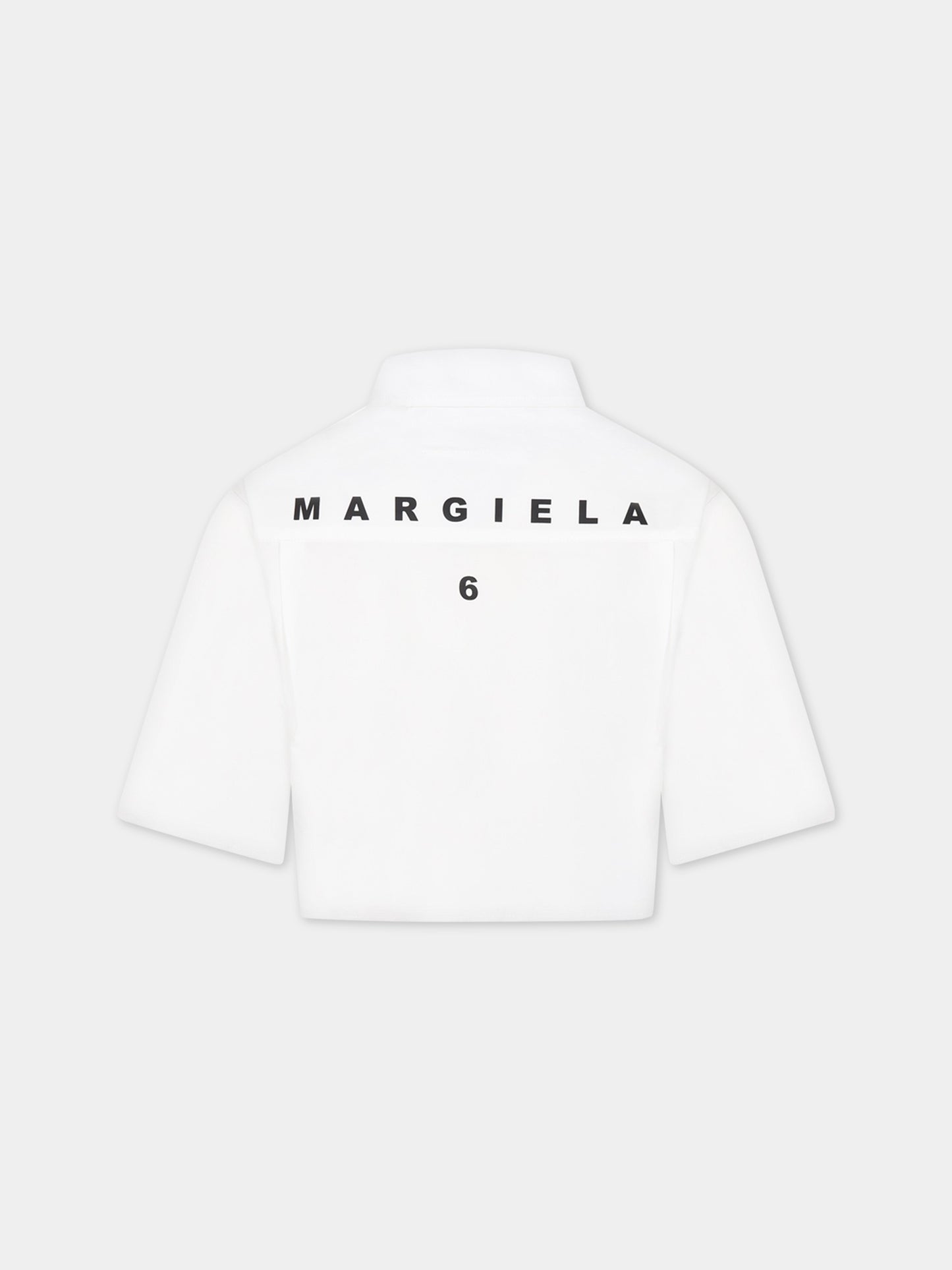 Camicia bianca per bambina con logo,Mm6 Maison Margiela,M60297 MM014 M6100