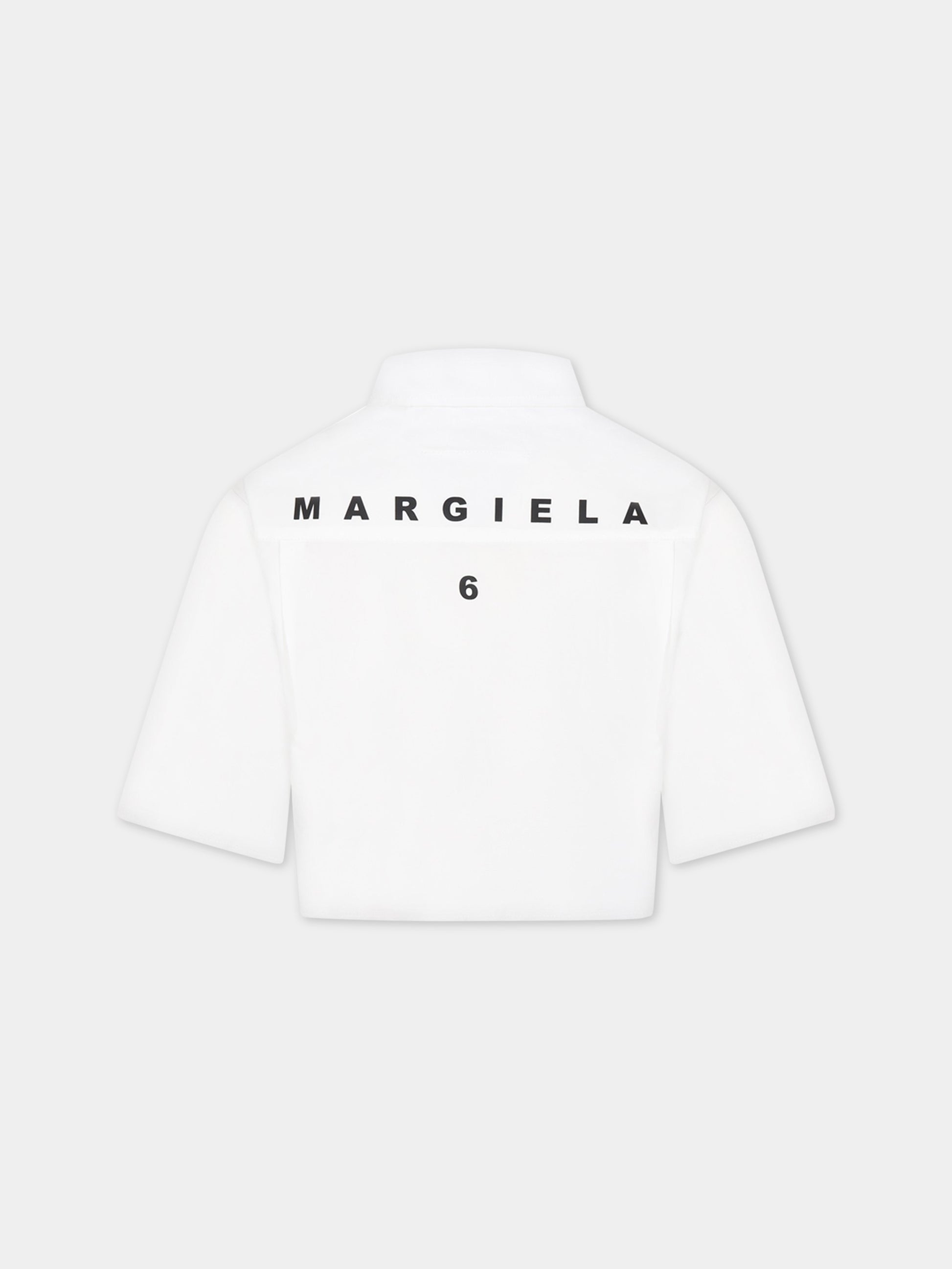 Camicia bianca per bambina con logo,Mm6 Maison Margiela,M60297 MM014 M6100