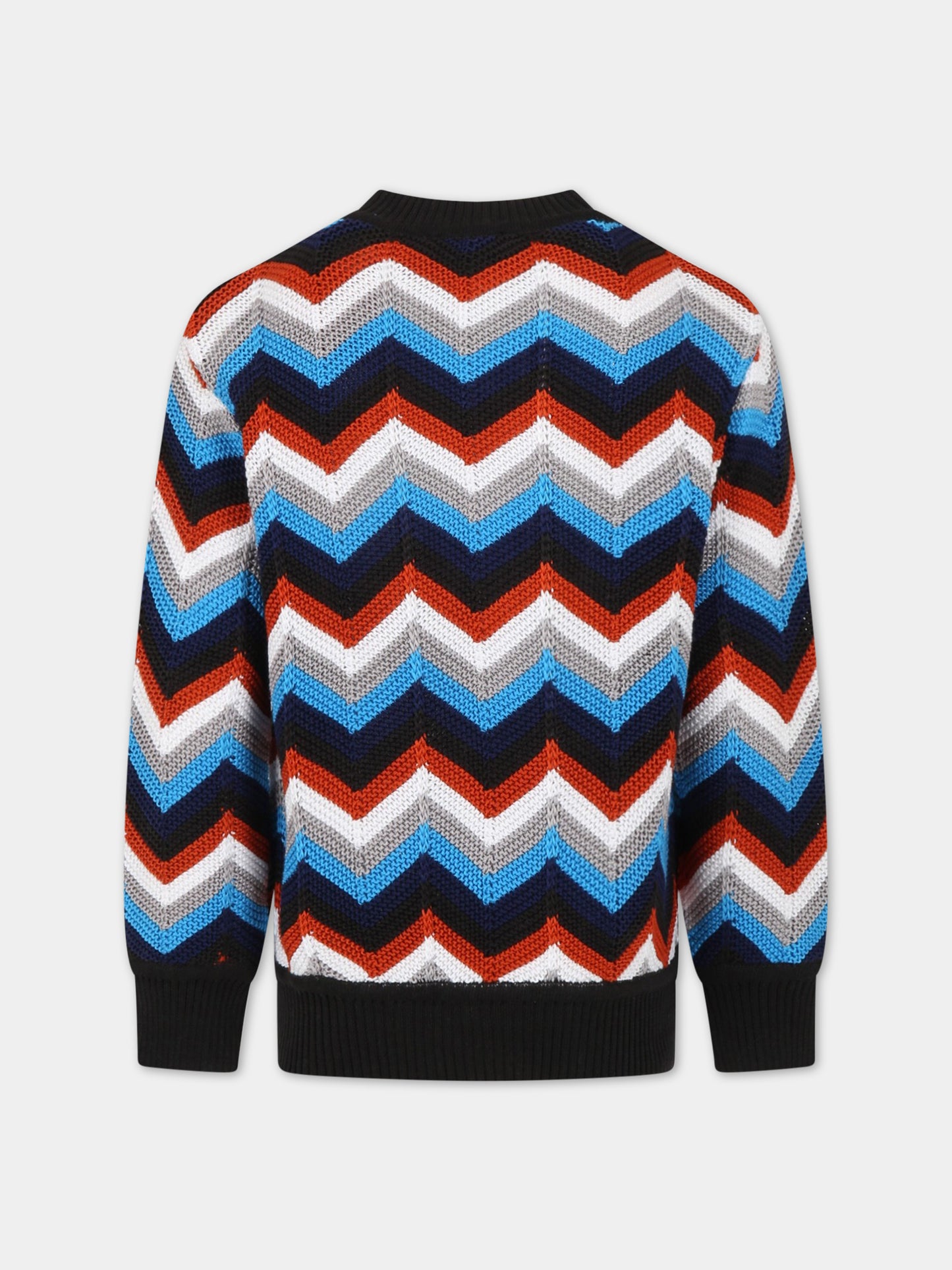 Maglione multicolor per bambino con motivo a chevron,Missoni,MS9P00 X0018 999BL