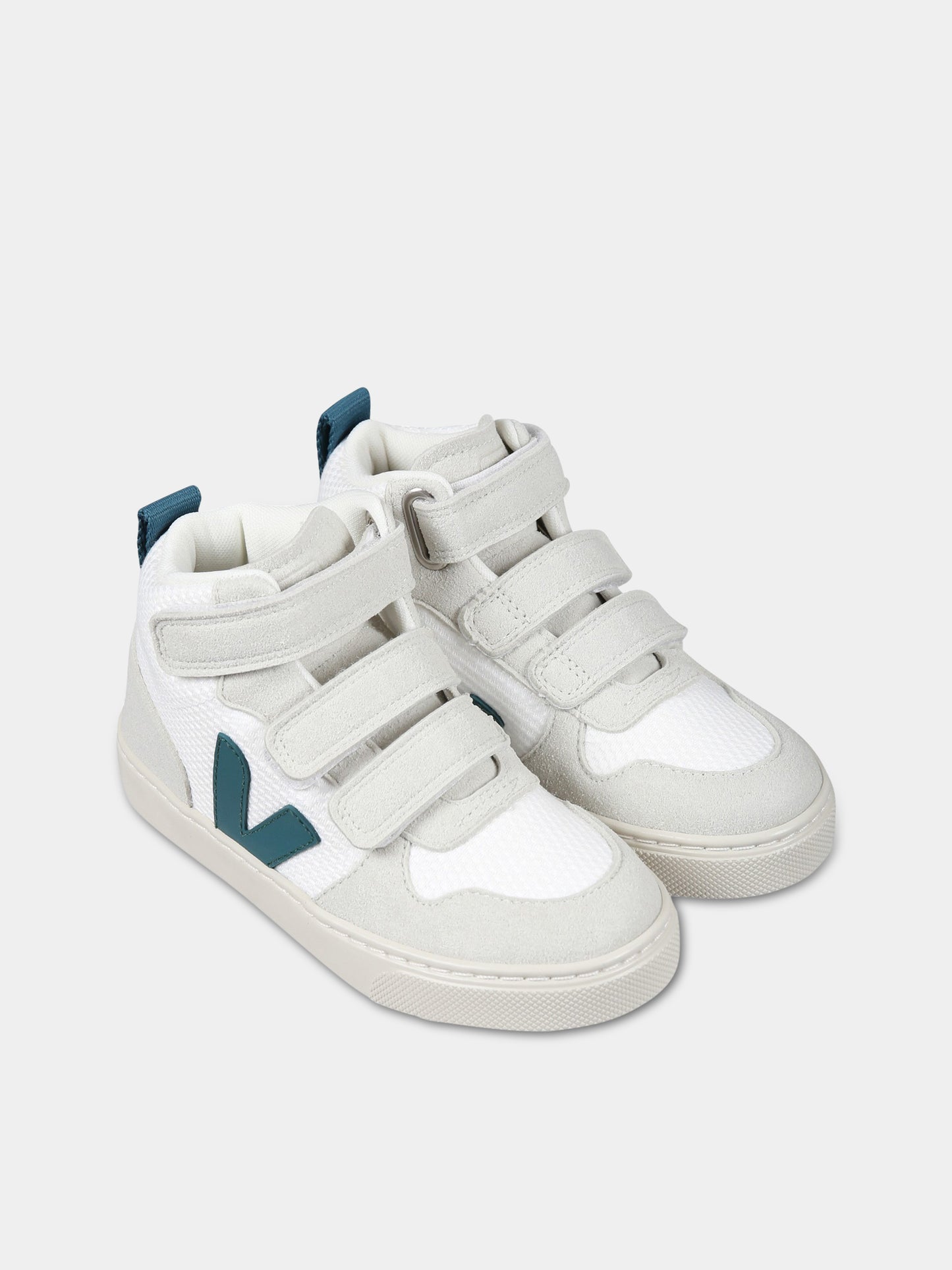 Sneakers bianche per bambino con logo verde,Veja,DV1703231C