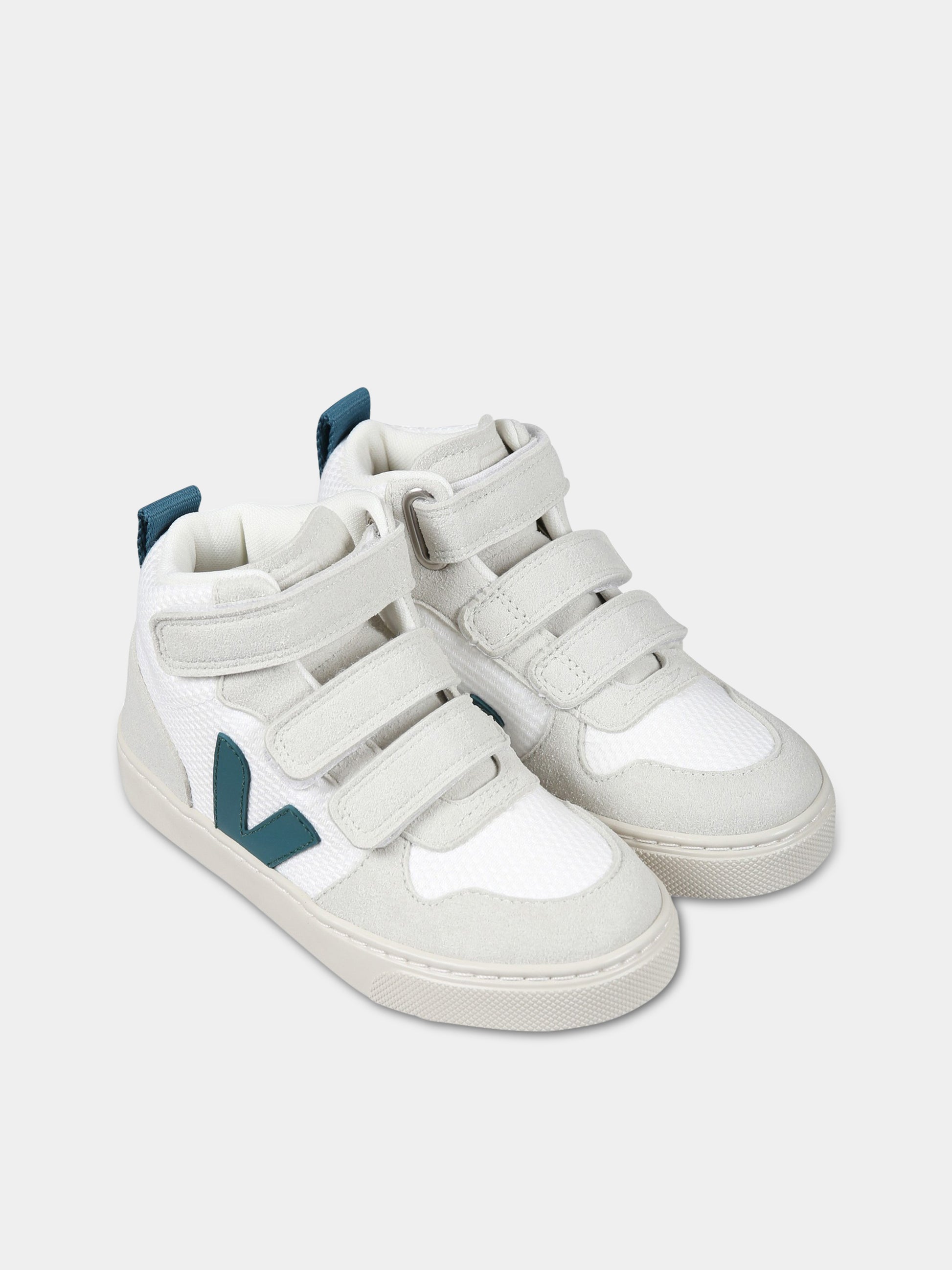 Sneakers bianche per bambino con logo verde,Veja,DV1703231C