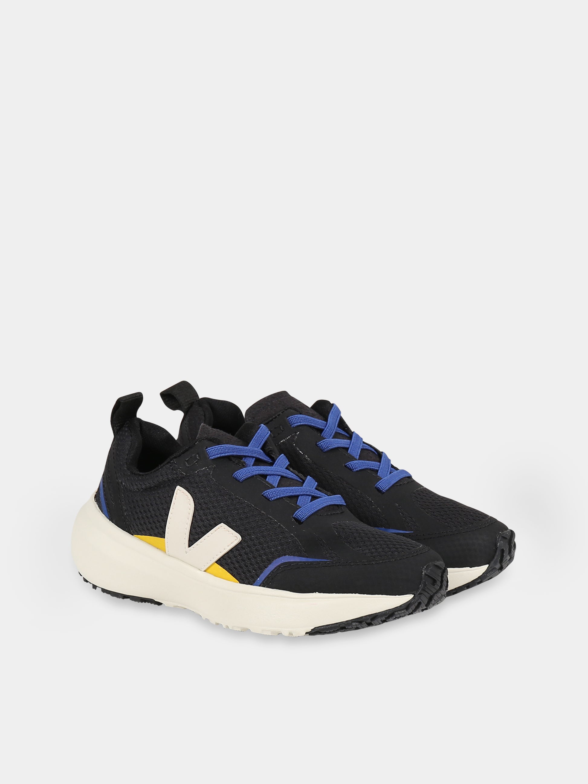 Sneakers nero per bambino con logo bianco,Veja,YL1803227C