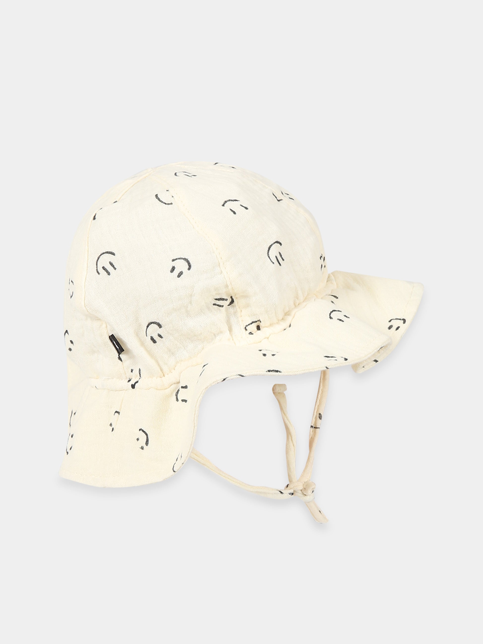 Cloche bianca per neonati con smile nero all-over,Molo,7S23T202 6723