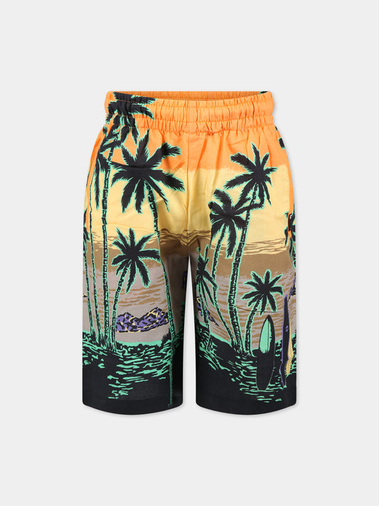 Shorts multicolor per bambino con stampa palme,Molo,1S23H119 6831