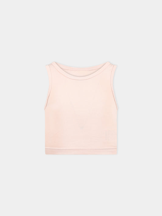 Canotta rosa per bambina con patch logato,Molo,2S23A112 8151