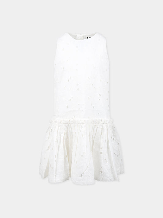 Vestito bianco per bambina con pizzo sangallo,Molo,2S23E109 0000