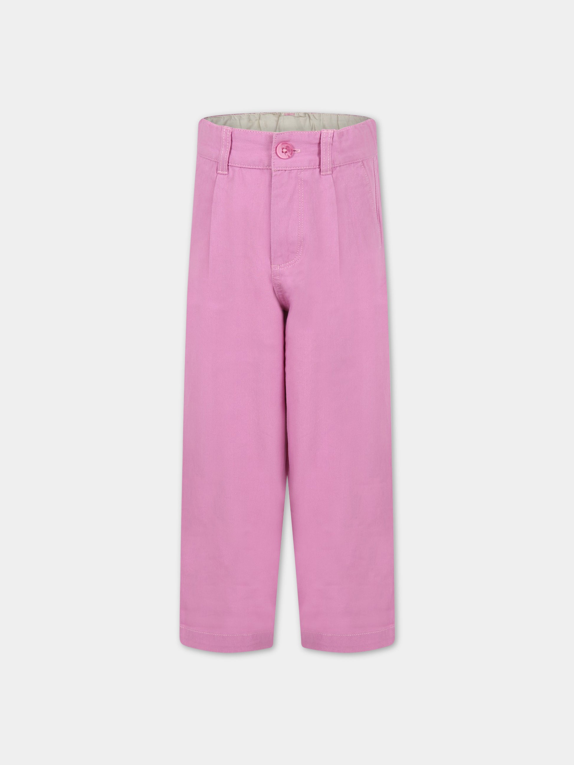 Jeans rosa per bambina con patch logato,Molo,2S23I102 8706