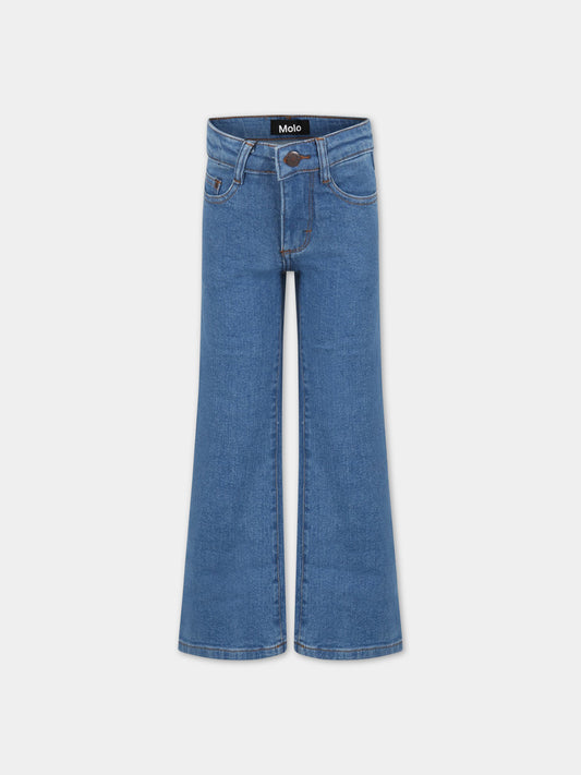 Jeans blu per bambina con patch logato,Molo,2S23I108 8749