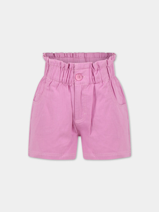 Shorts rosa per bambina con patch logato,Molo,2S23H103 8706