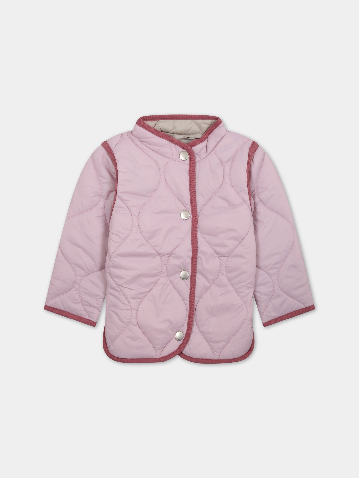 Piumino rosa per bambina con logo,Molo,5S23M318 8333