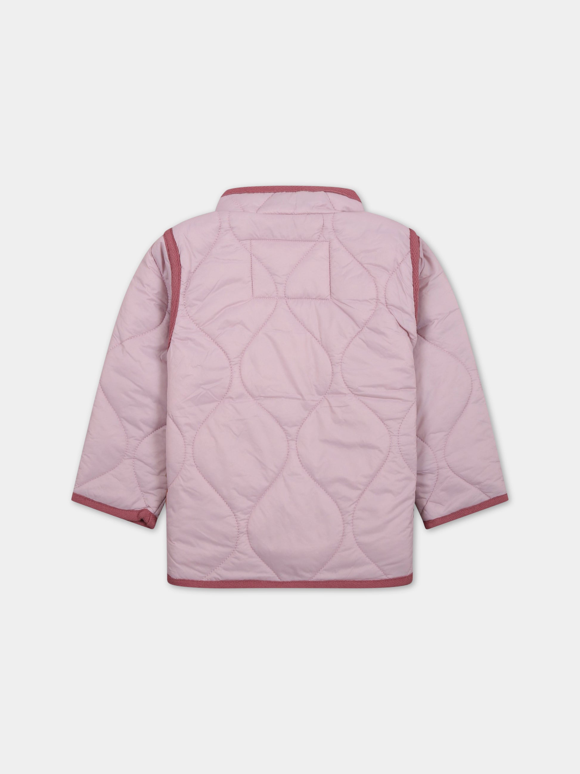 Piumino rosa per bambina con logo,Molo,5S23M318 8333