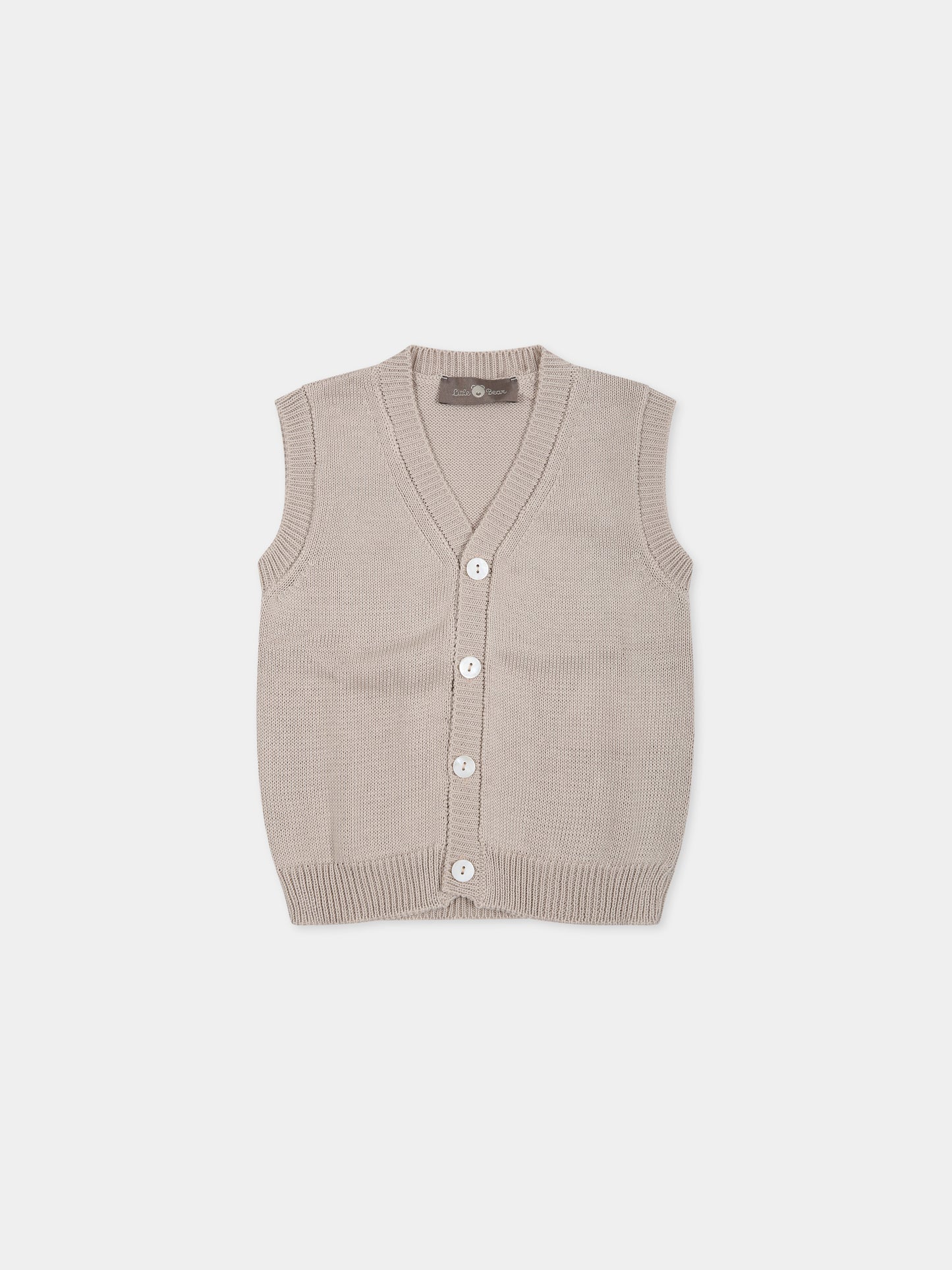 Gilet beige per neonato,Little Bear,6152 CORDA