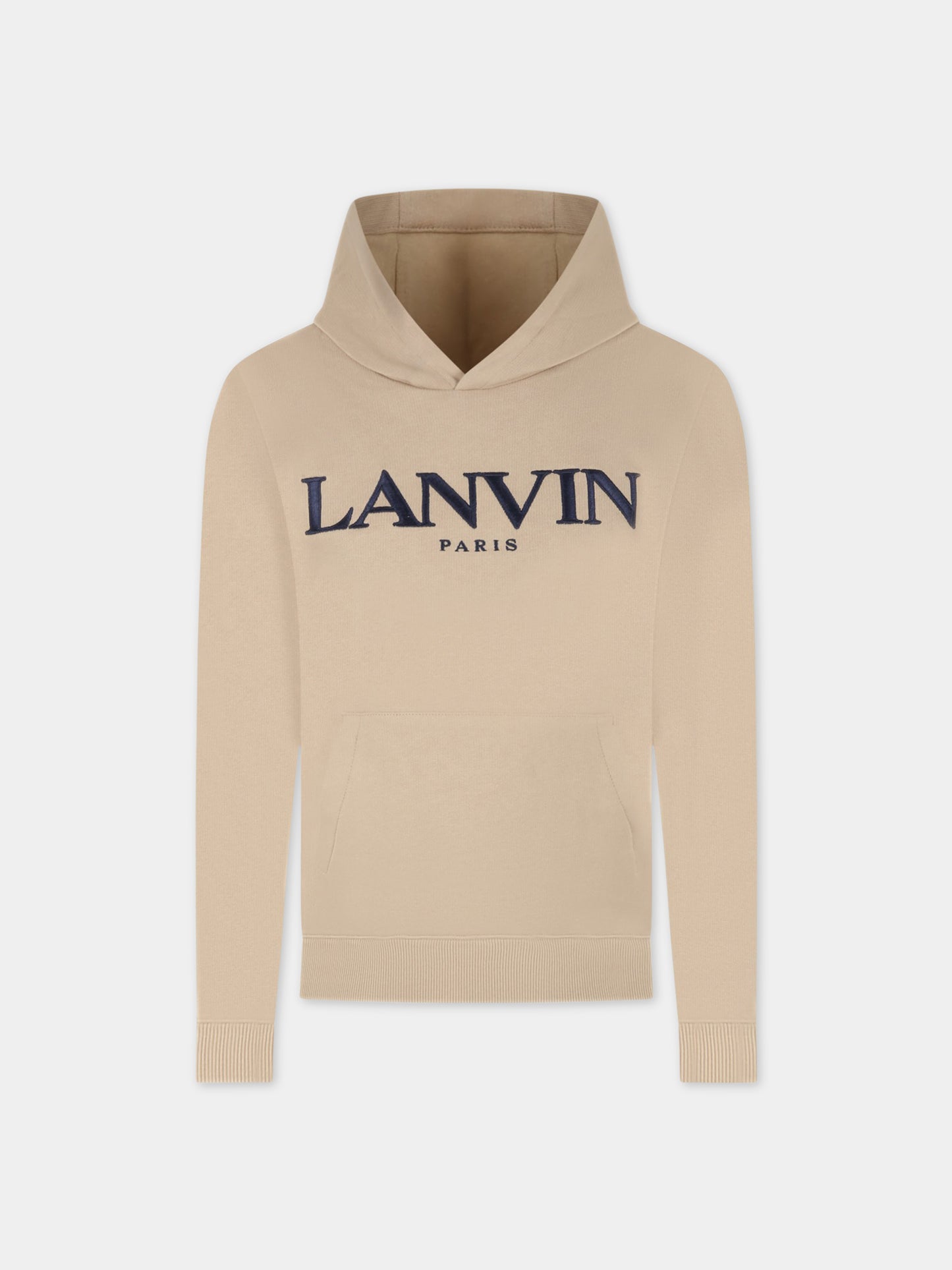 Felpa beige per bambino con logo blu,Lanvin Petite,N25112 23B