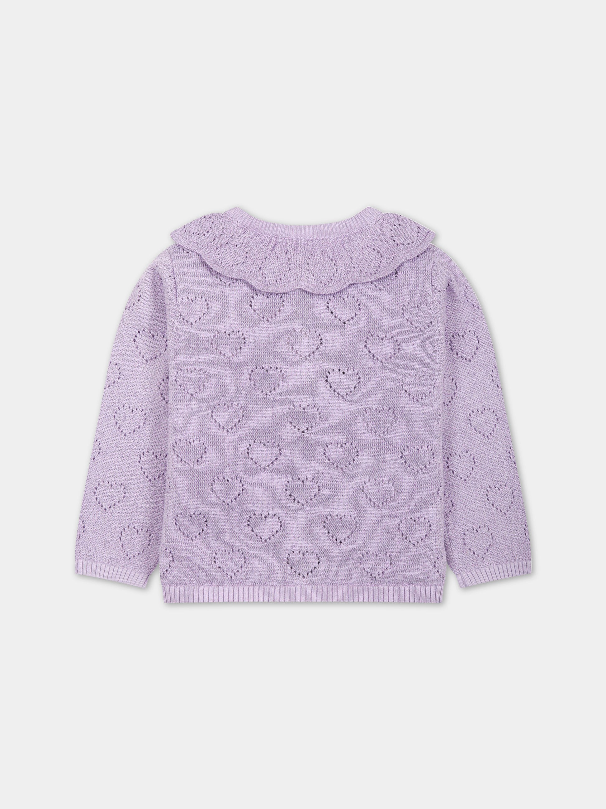 Cardigan lilla per neonata con logo,Carrement Beau,Y05219 935