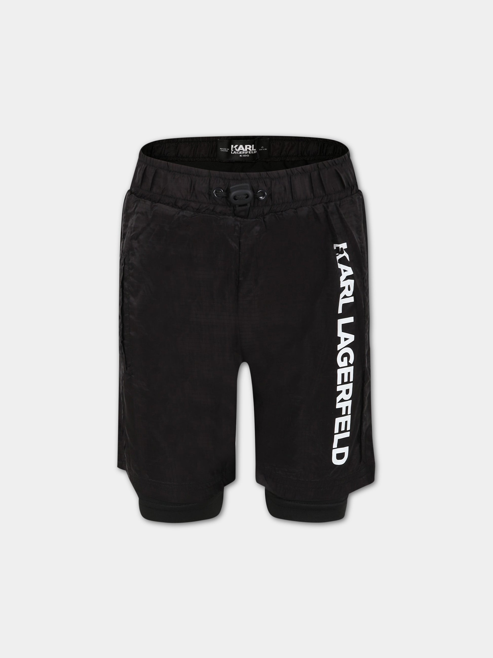Boxer-mare nero per bambino con logo,Karl Lagerfeld Kids,Z24150 09B