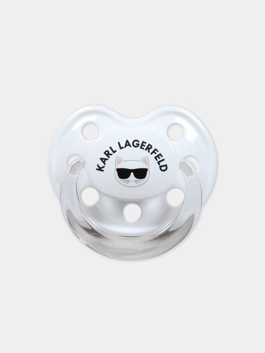 Ciuccio bianco per neonati con Choupette,Karl Lagerfeld Kids,Z90059 10P