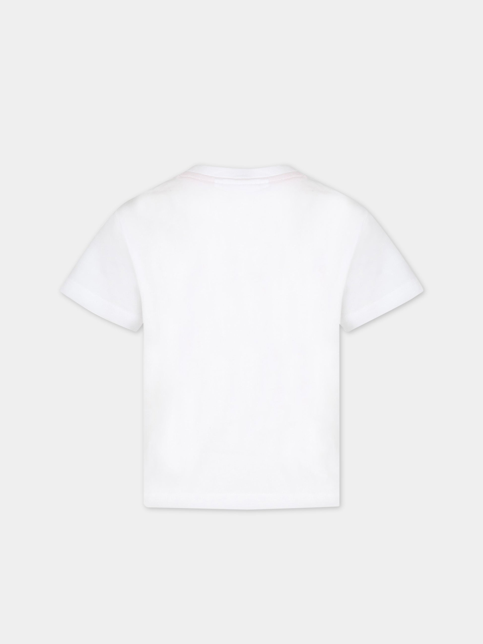 T-shirt bianca per bambino con logo rosso,Hugo,G25104 10P