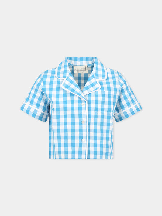 Camicia azzurra per bambina,Le Petit Coco,LFCA040C CQ36 4010