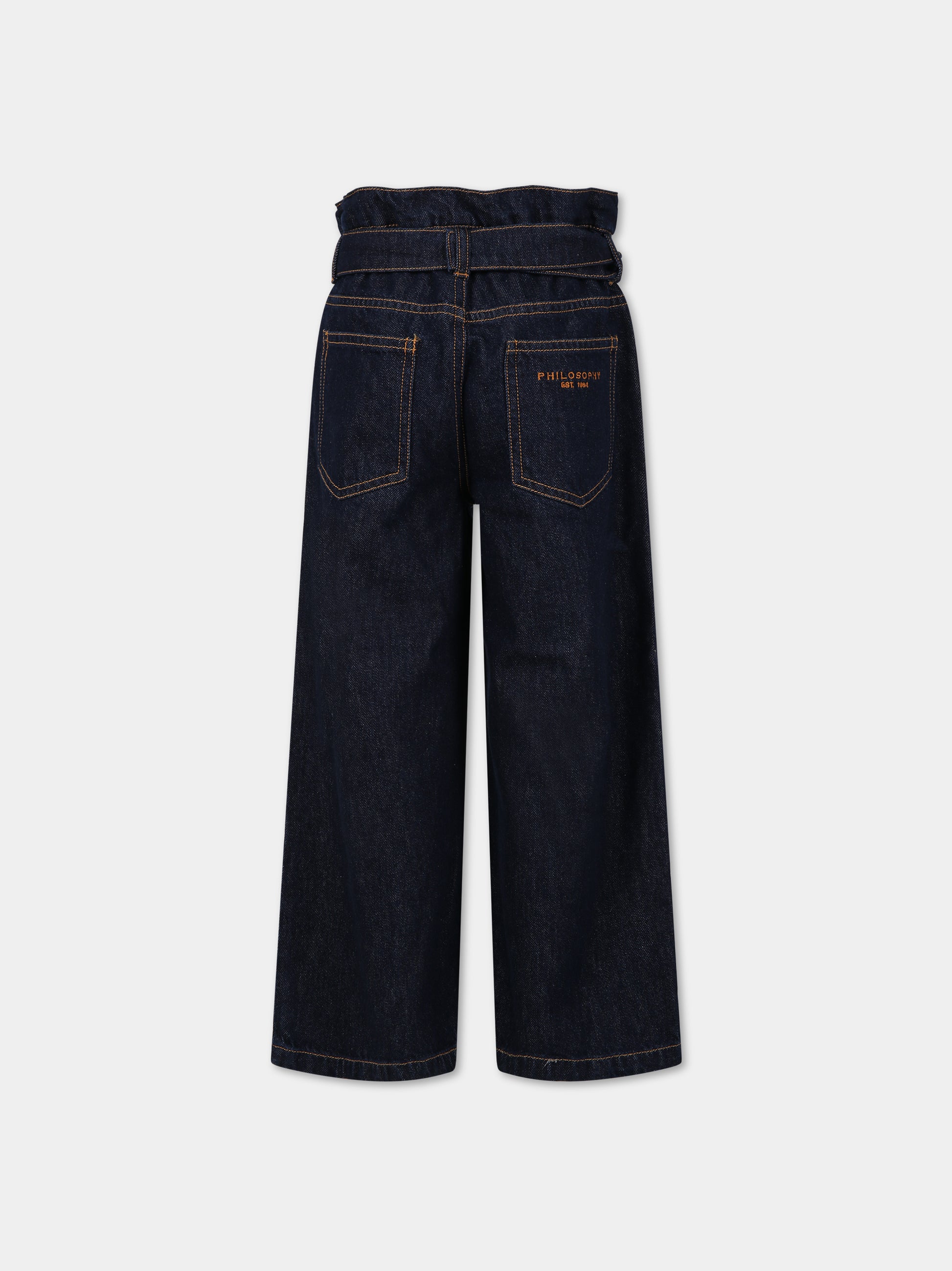 Jeans blu per bambina con logo,Philosophy,PJPA121 DF007 4020