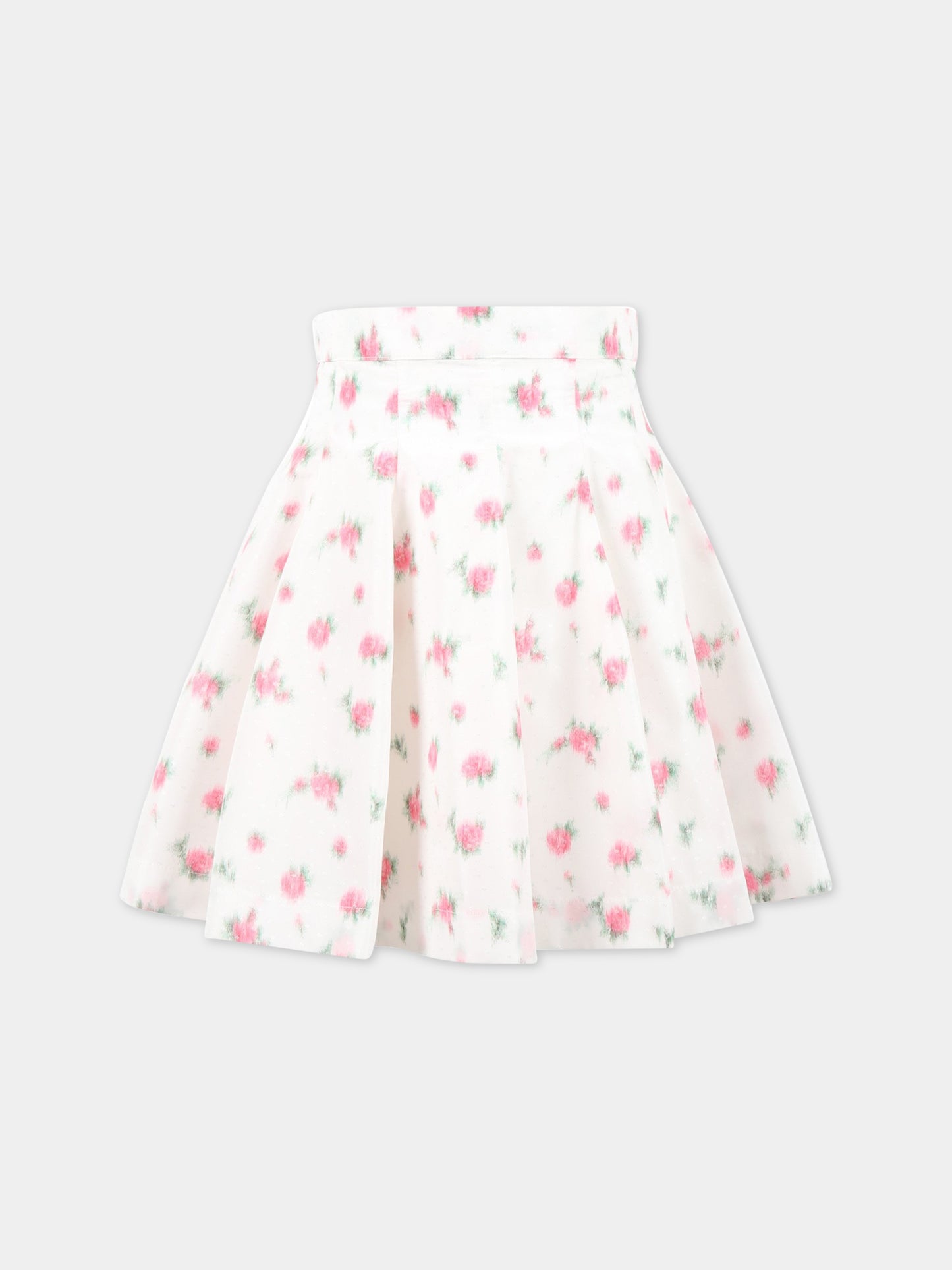 Gonna bianca per bambina con stampa floreale,Philosophy,PJGO82 TF37 0010