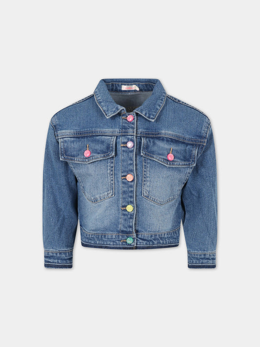 Giacca blu per bambina con unicorno e iconico logo,Billieblush,U16348 Z18