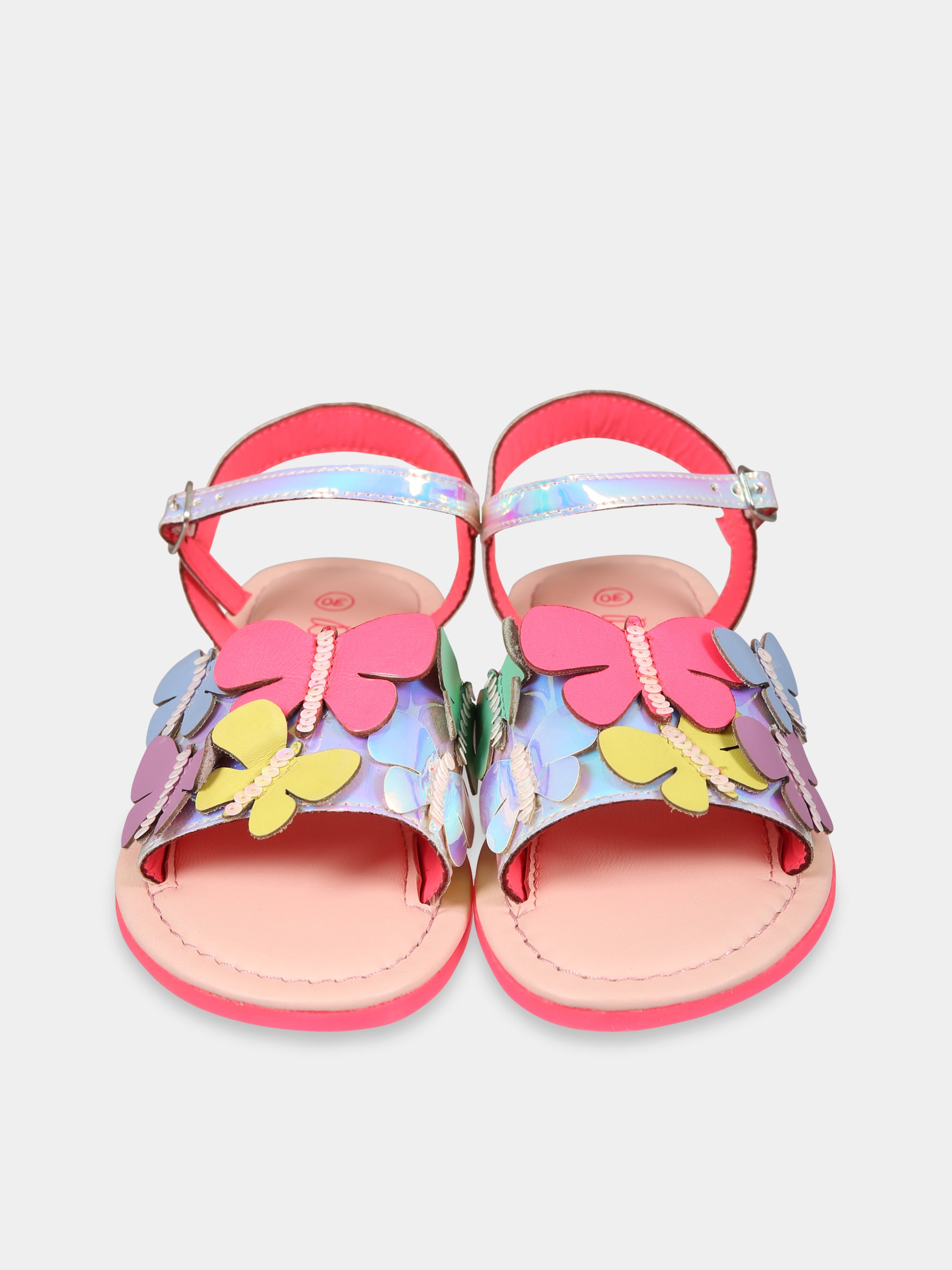 Sandali multicolor per bambina con farfalle,Billieblush,U19349 Z41