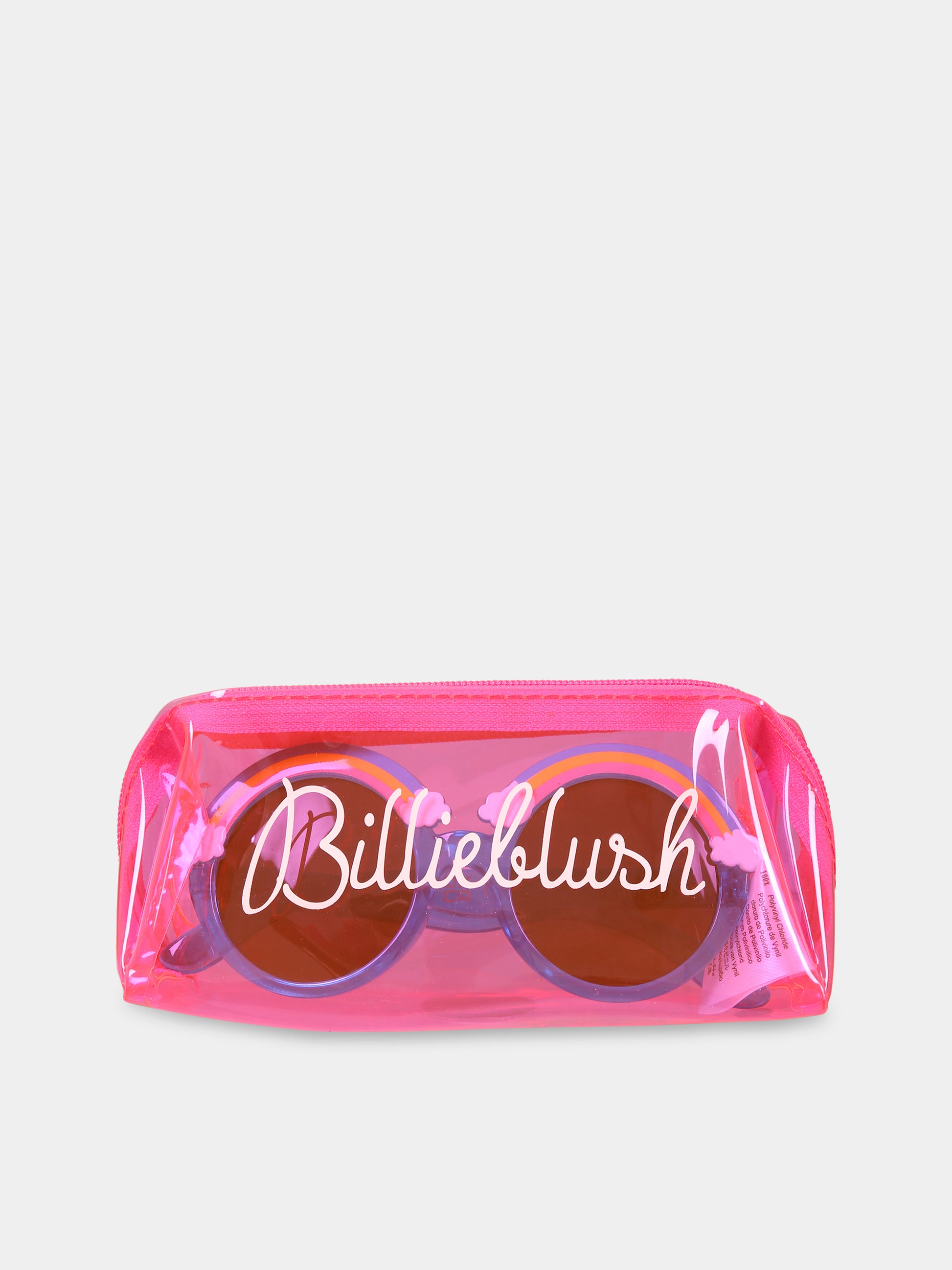 Occhiali azzurro da sole con arcobaleno e logo,Billieblush,U10522 784