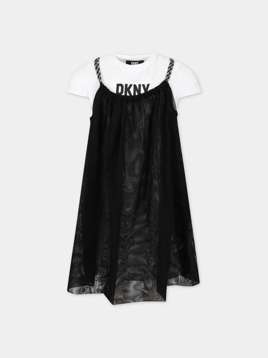 Completo multicolor per bambina con logo,Dkny,D32872 09B