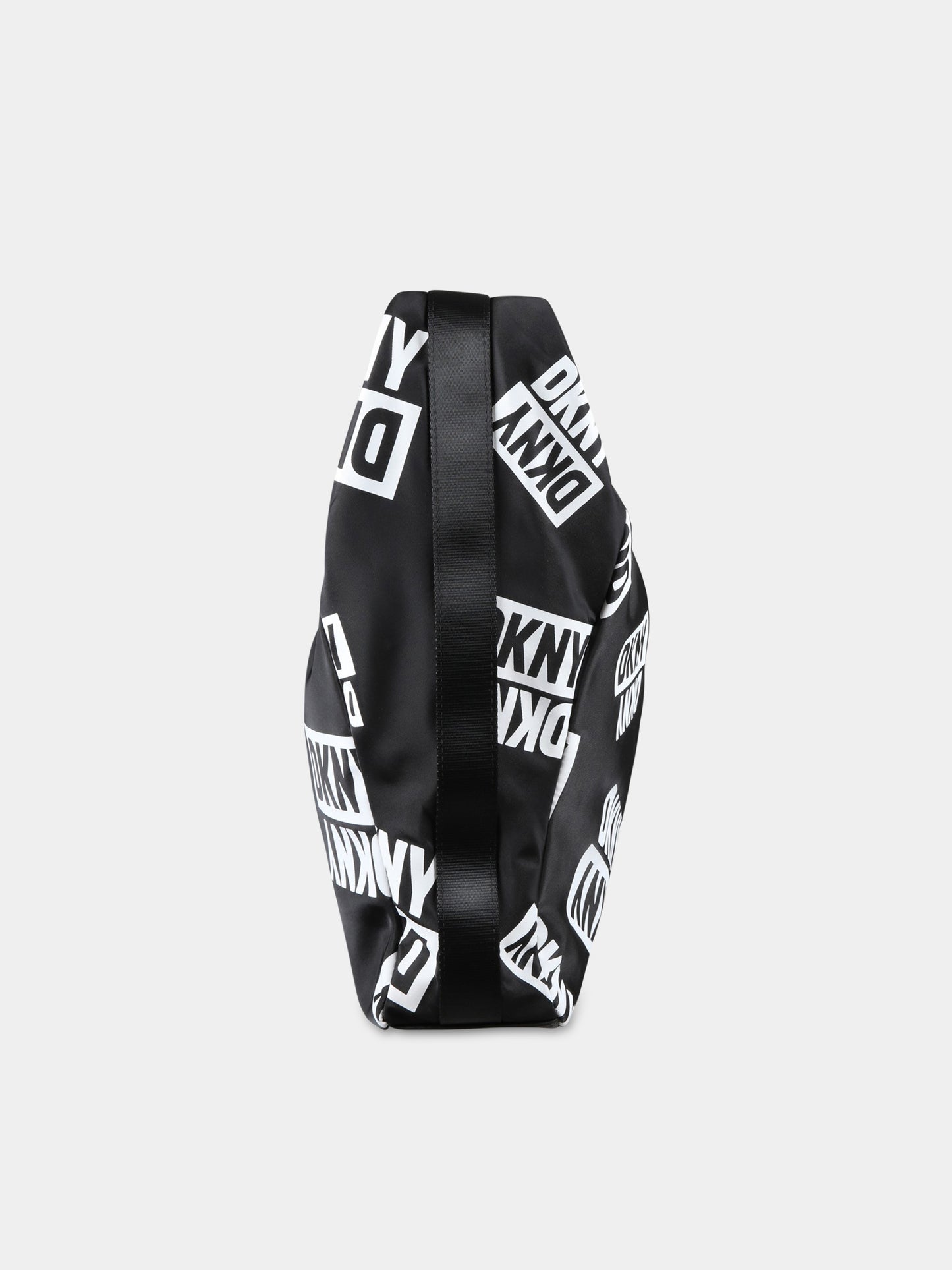 Borsa nera per bambina con logo bianco,Dkny,D30563 M41