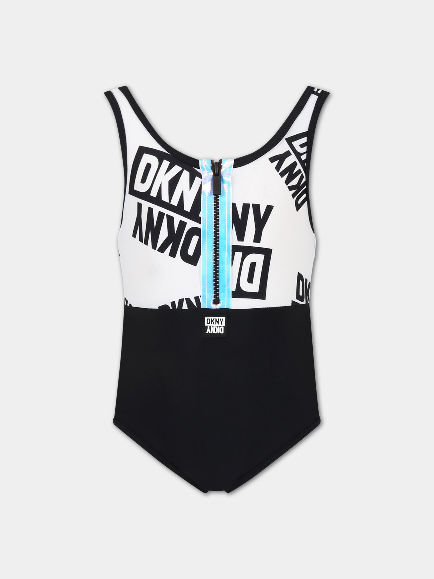 Costume multicolor intero per bambina con logo,Dkny,D37114 N50