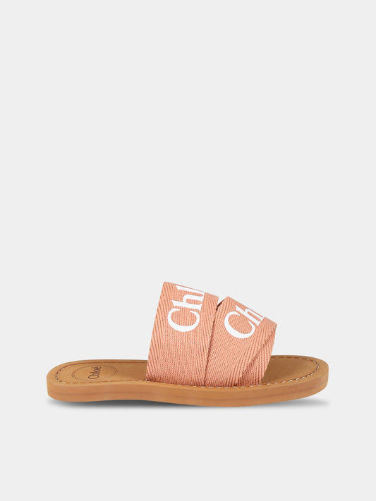 Sandali marrone per bambina con logo,Chloé Kids,C19174 311