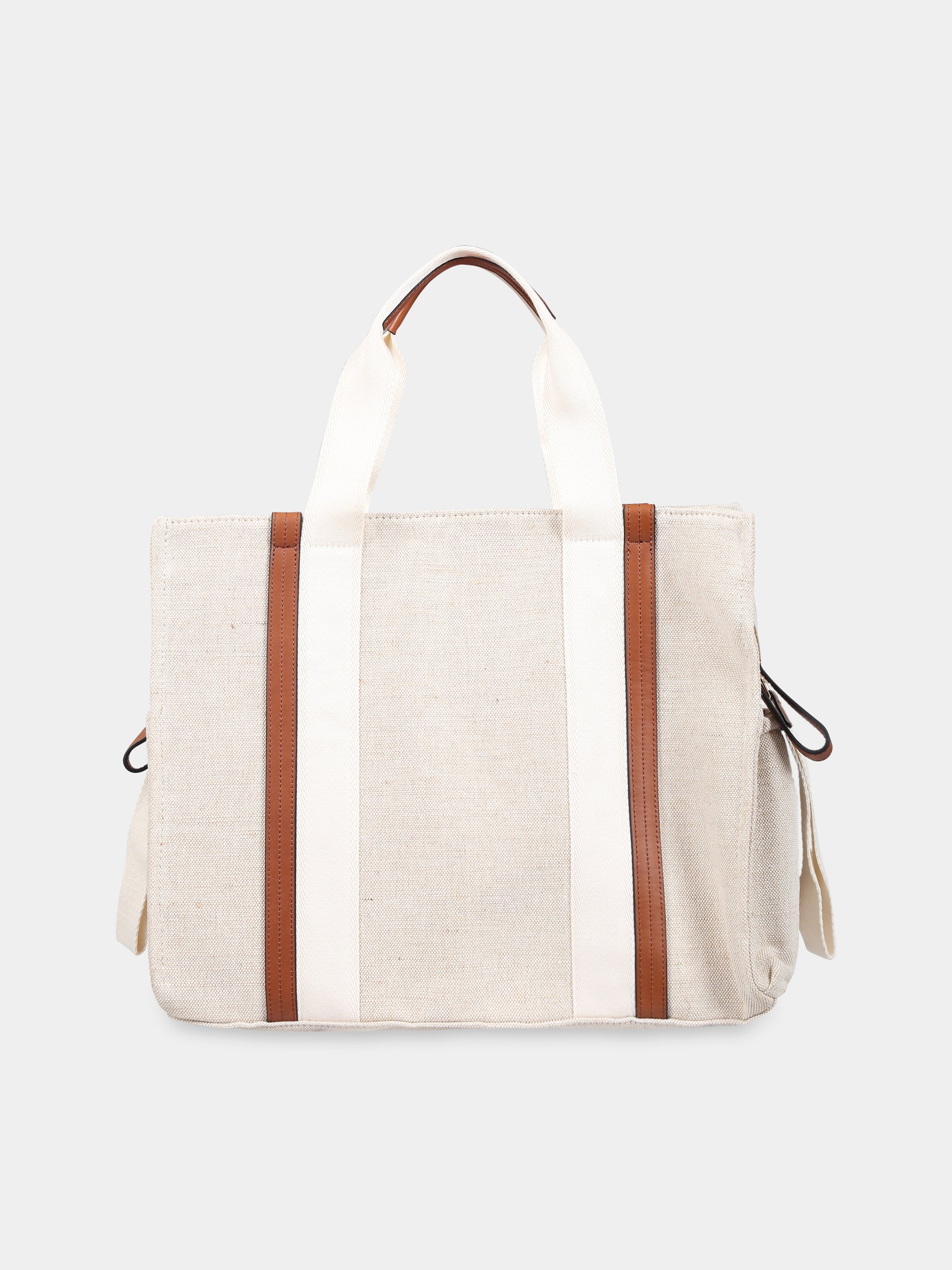 Borsa-mamma avorio per neonati con logo,Chloé Kids,C90393 Z40