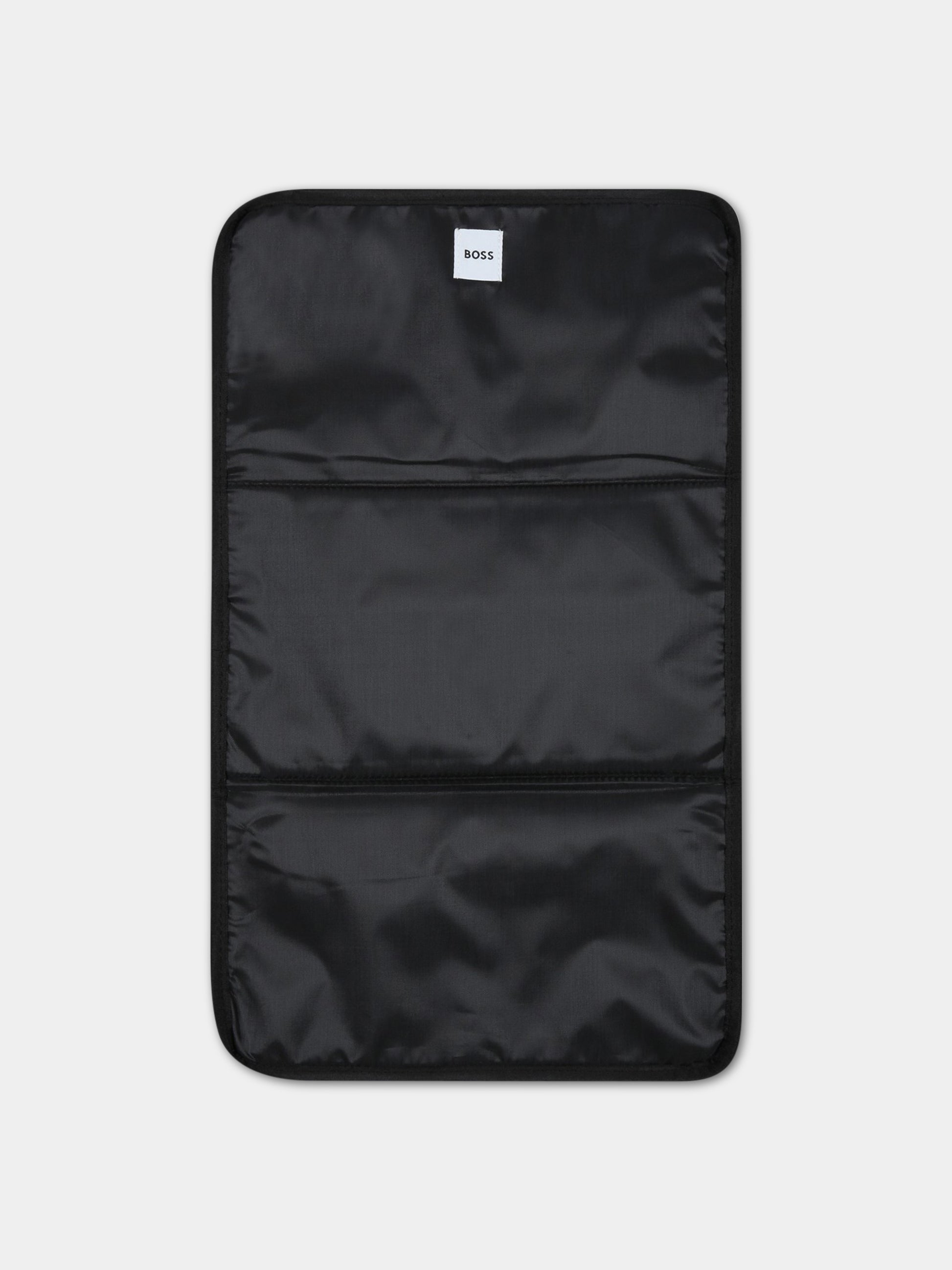 Borsa-mamma nera per neonato con patch logato,Boss,J90309 09B