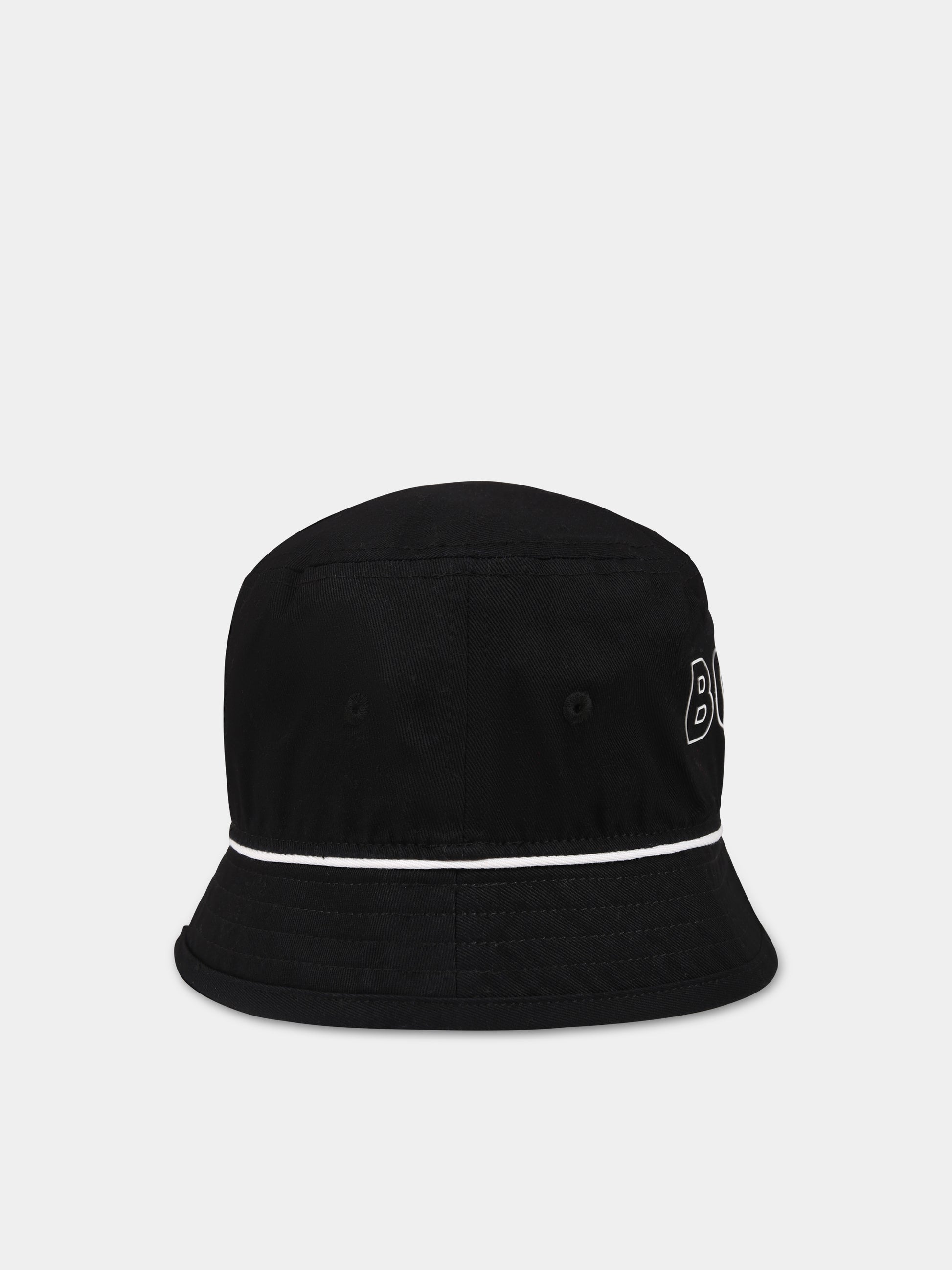 Cloche nera per neonato con logo,Boss,J01143 09B