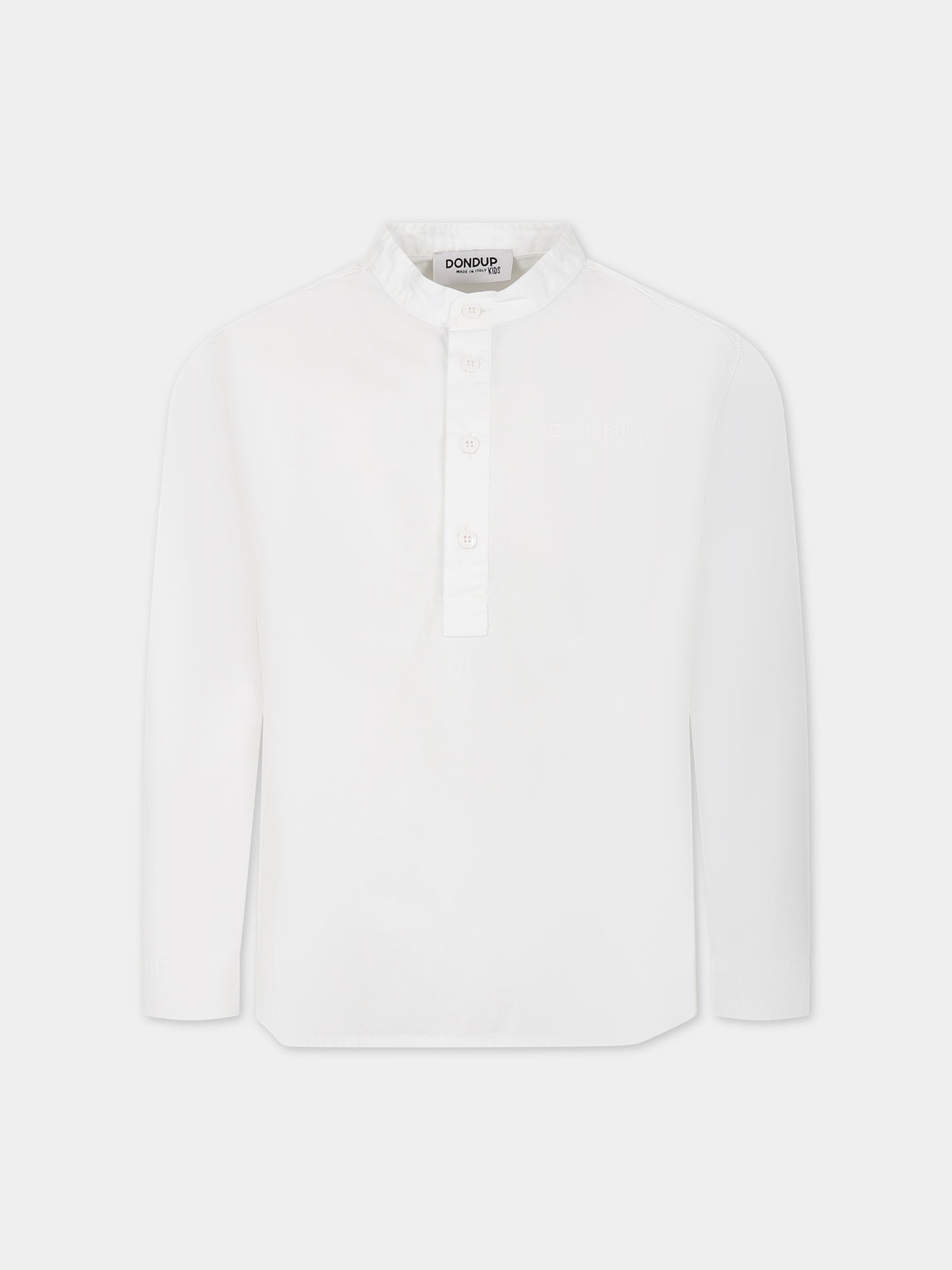 Camicia bianca per bambino con logo,Dondup Kids,DMCA82 CA01 B006